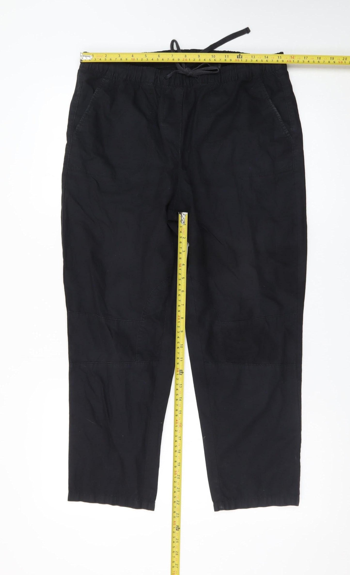Marks and Spencer Women's Black Cotton Cargo Trousers Size 12