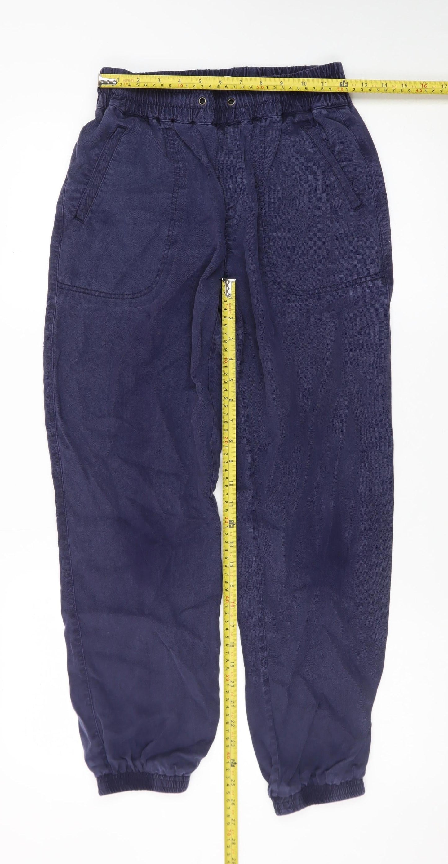 Fat Face Womens Blue Cotton Jogger Trousers Size 8
