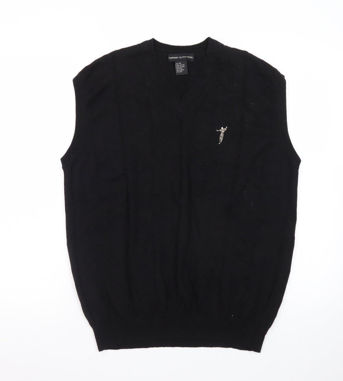 Fairway Outfitters Men's Black Cotton Golf Vest Jumper M Regular Fit