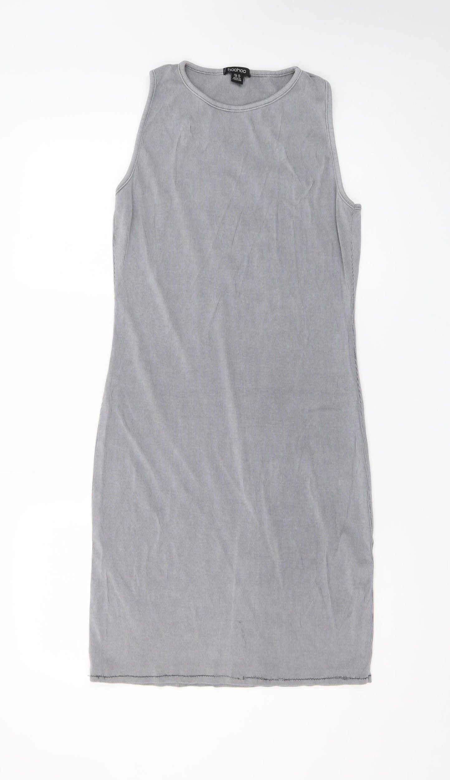 Boohoo Women Grey Sleeveless Bodycon Dress Size 18