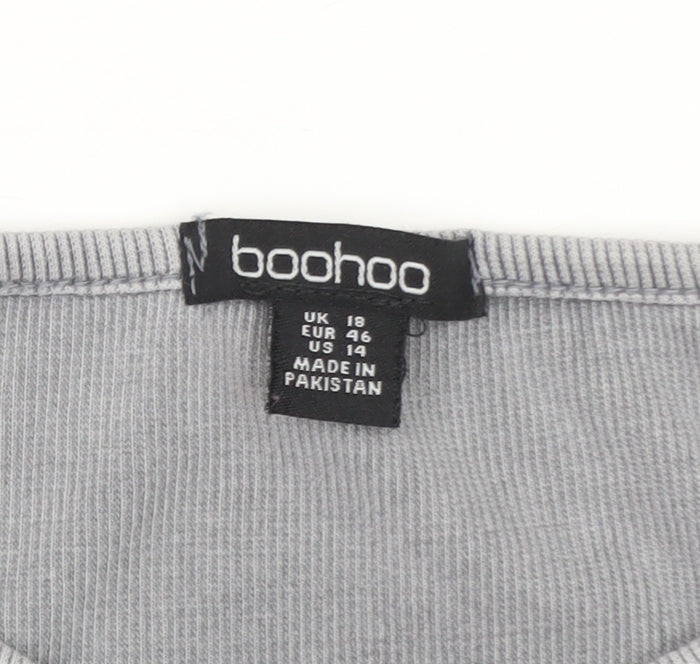 Boohoo Women Grey Sleeveless Bodycon Dress Size 18
