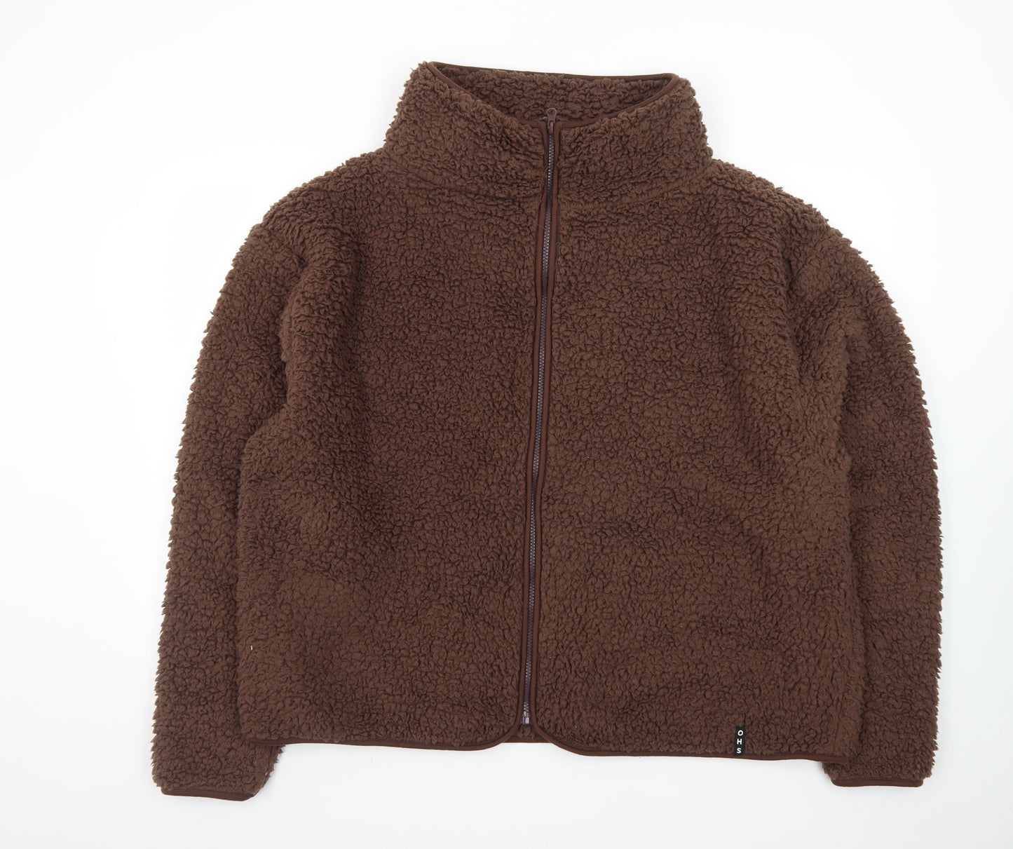 Online Home Shop Women's Brown Fleece Zip Jacket Size L
