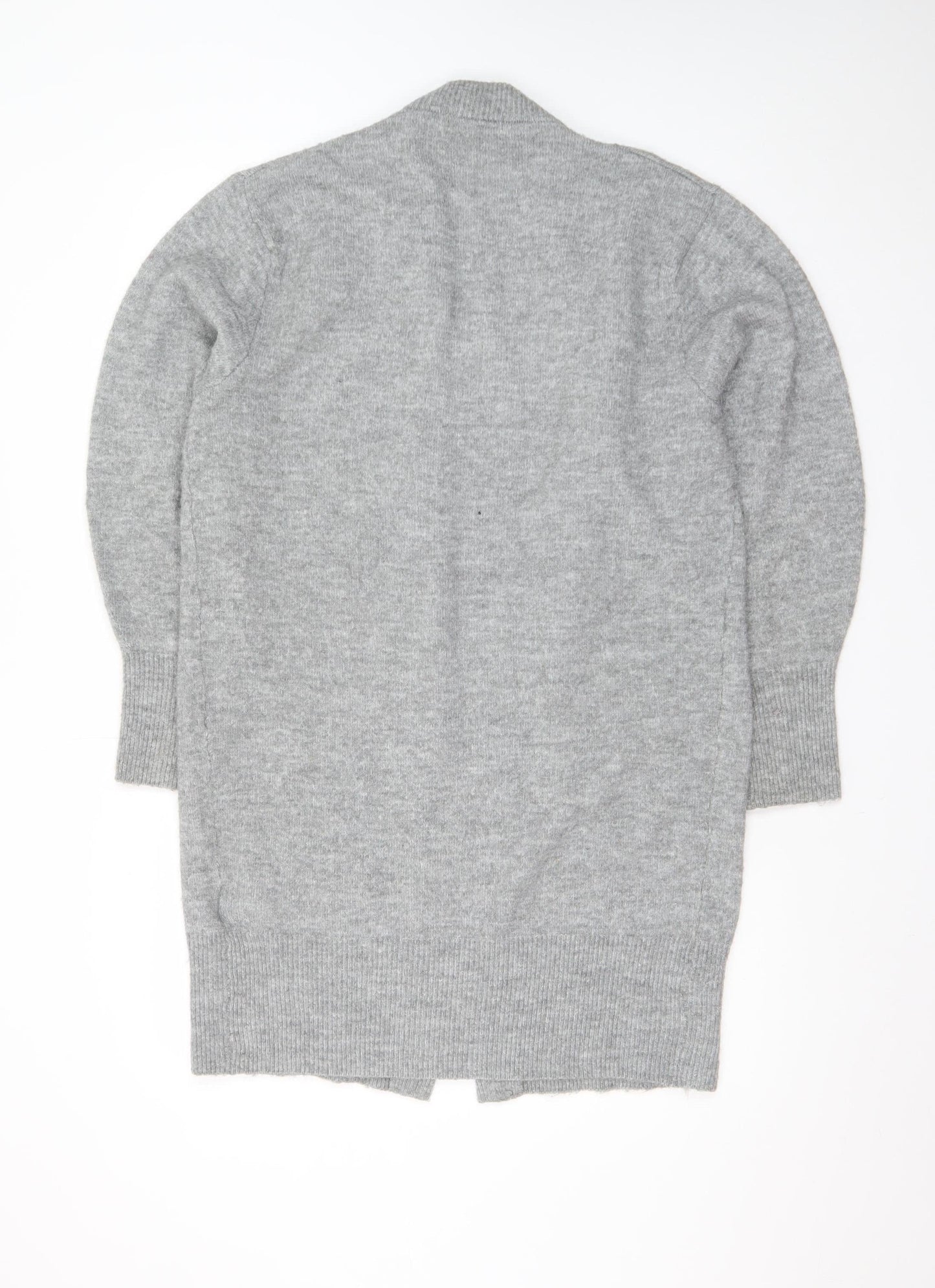 H&M Women Grey Long Sleeve Open Knit Cardigan XS