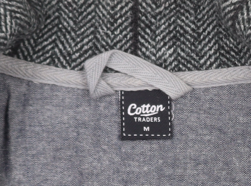Cotton Traders Men's Grey Wool Herringbone Blazer Jacket M
