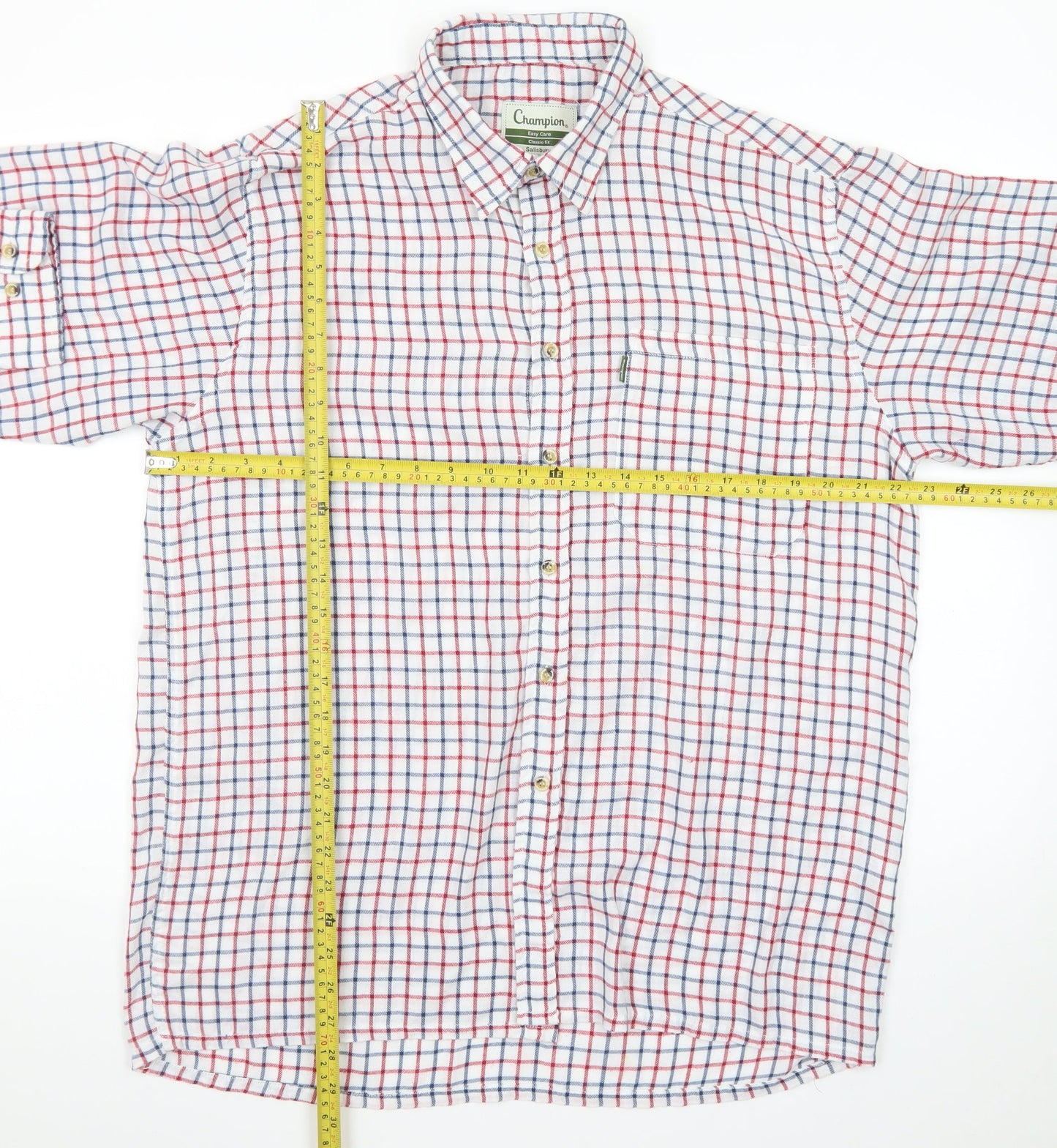Champion Men's Multicoloured Check Classic Fit Button-Up Shirt L