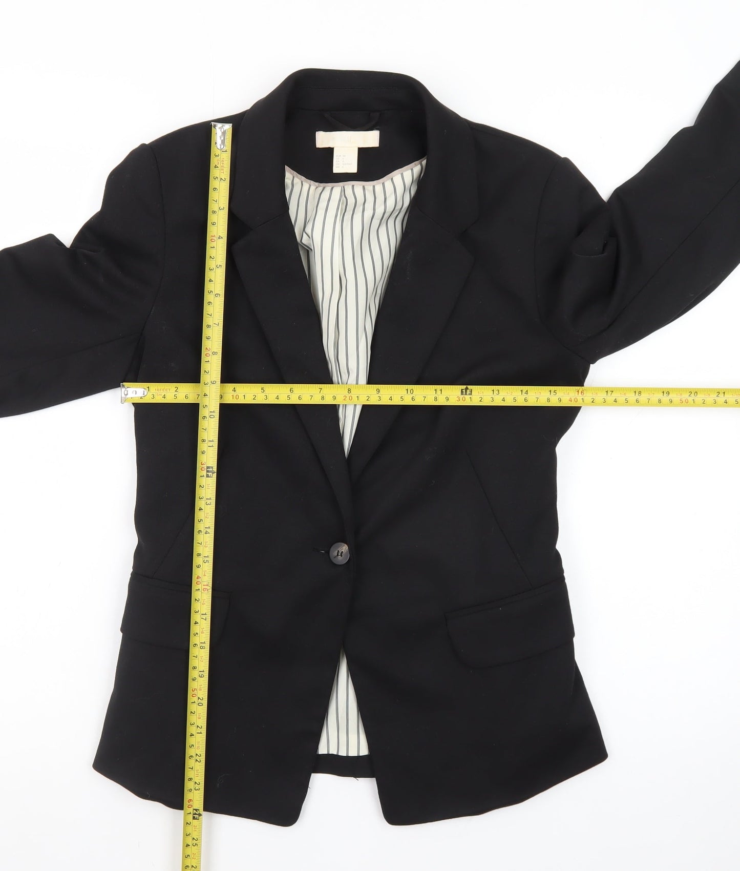 H&M Women's Black Size 8 Slim Fit Blazer Jacket