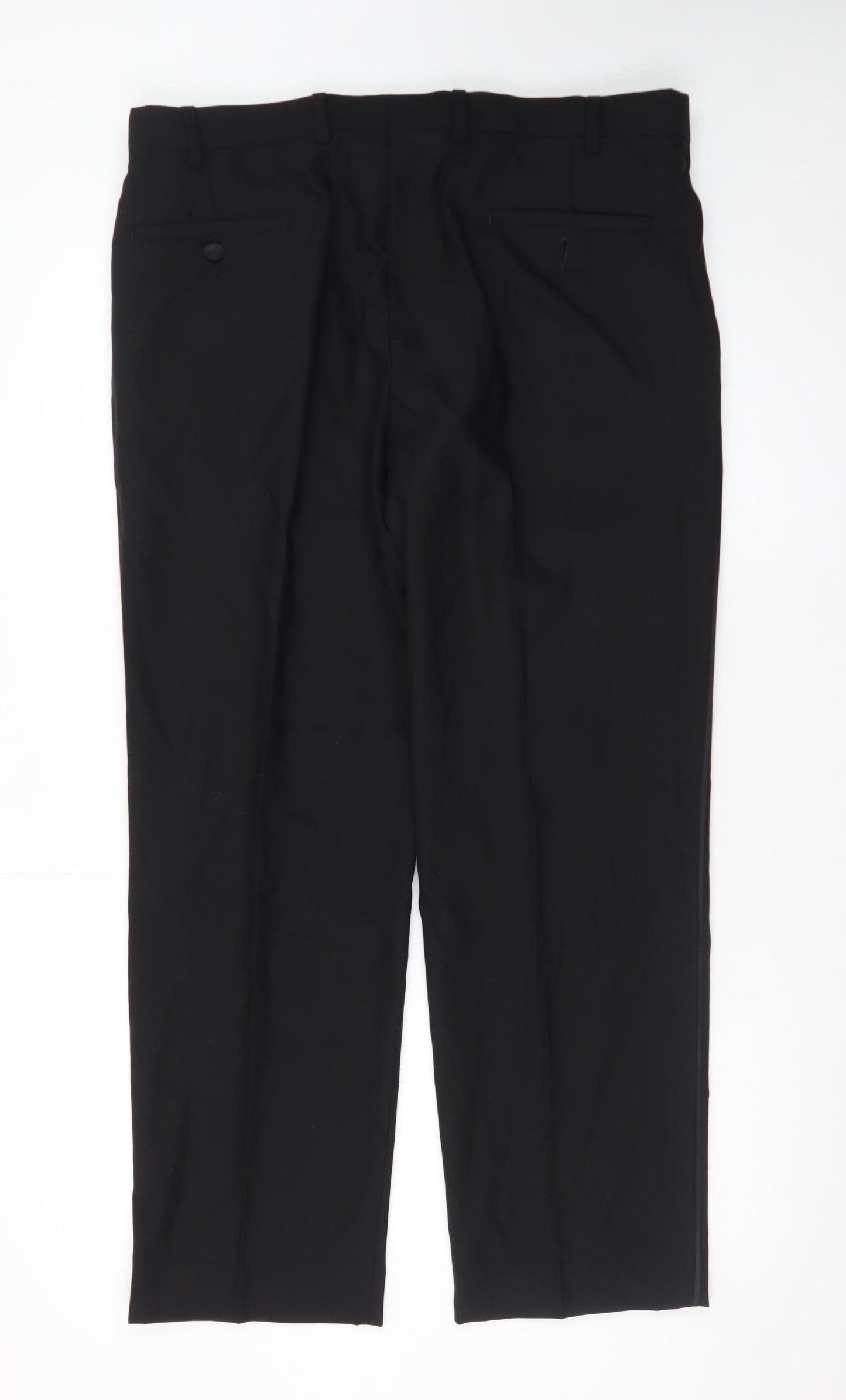 Marks and Spencer Men's Black Wool Dress Pants Size L Regular Fit