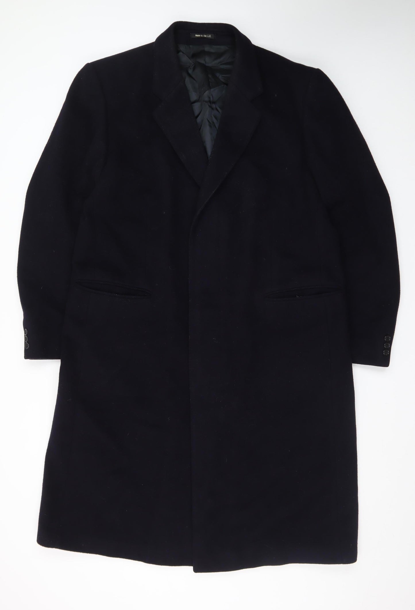 Marks and Spencer Men’s Navy Wool Overcoat Size 44 Classic Long
