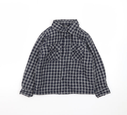 Trespass Boys Blue Checked Flannel Shirt Jacket 5-6 Years Lined Winter