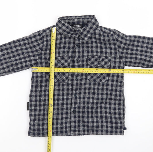Trespass Boys Blue Checked Flannel Shirt Jacket 5-6 Years Lined Winter