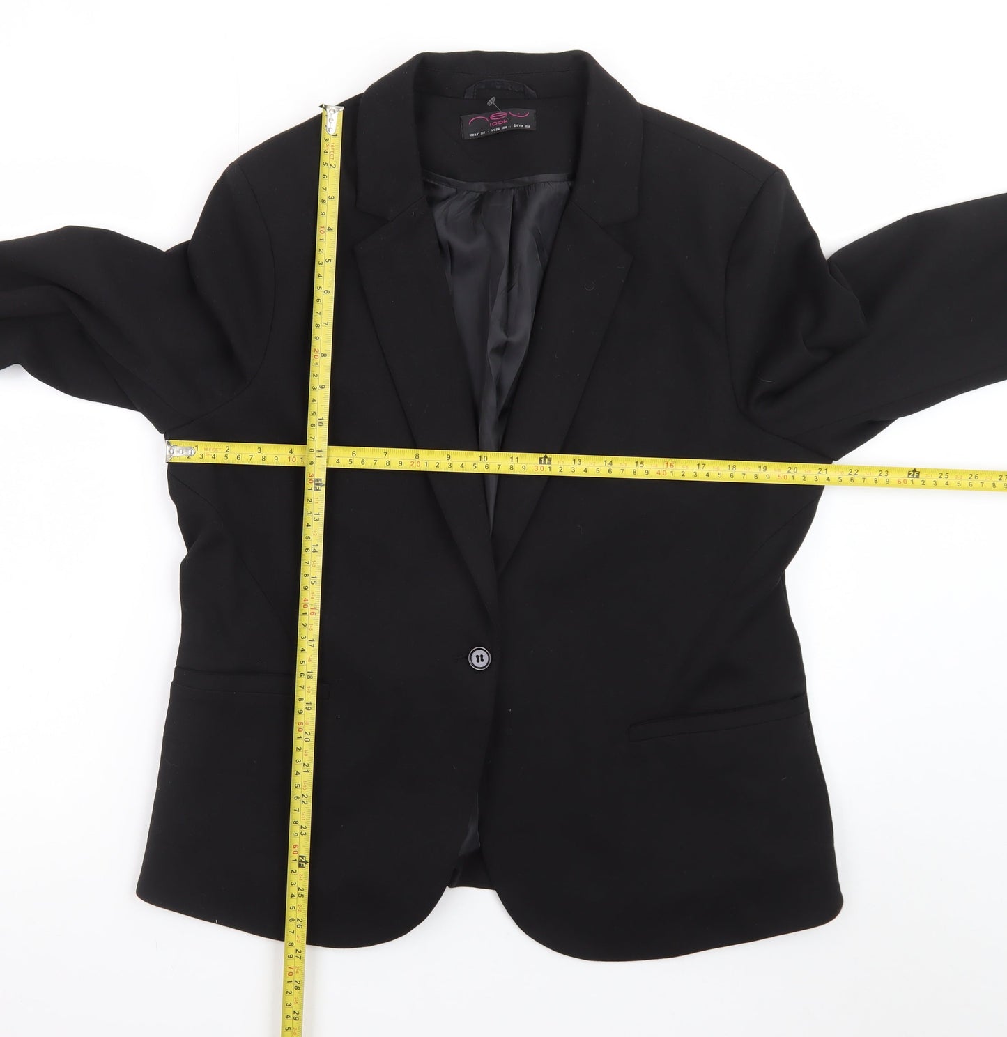 New Look Women Black UK 18 Classic Single-Breasted Blazer