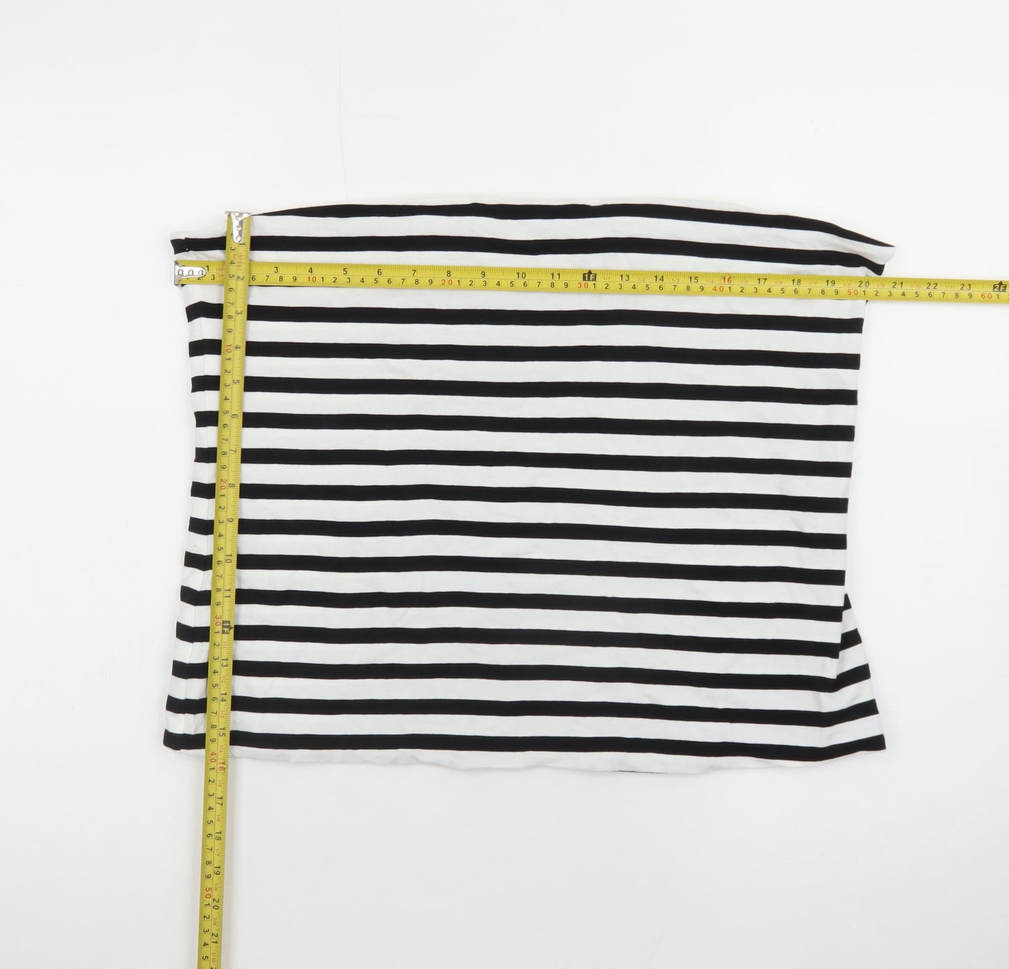 Marks and Spencer Women's Black White Striped Strapless XL Jersey Top