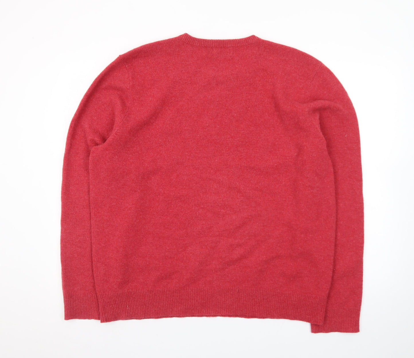 Ralph Lauren Men's Red Wool Crew Neck Pullover Jumper XL