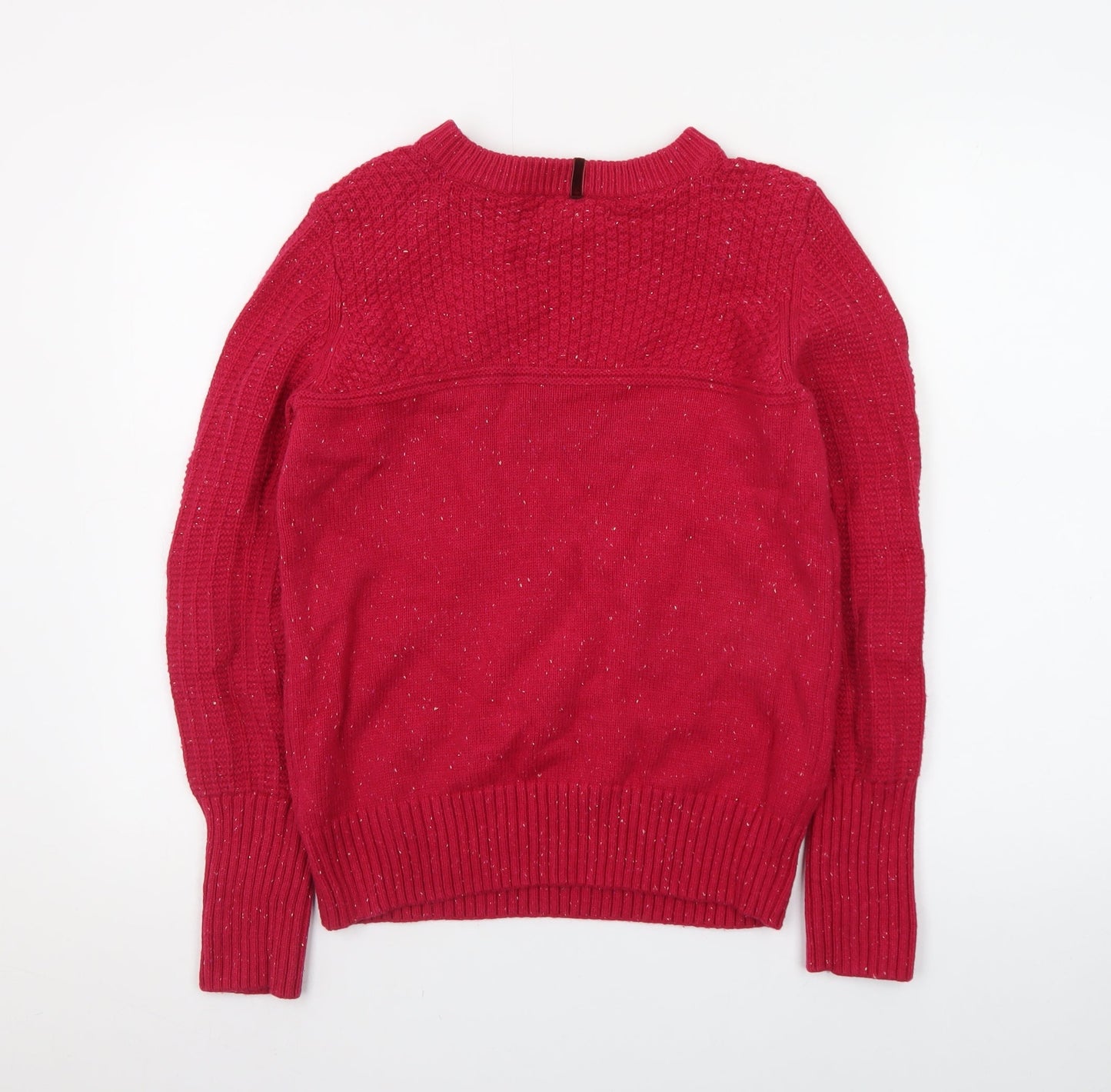 Marks and Spencer Women Red Cable-Knit Jumper Size 10
