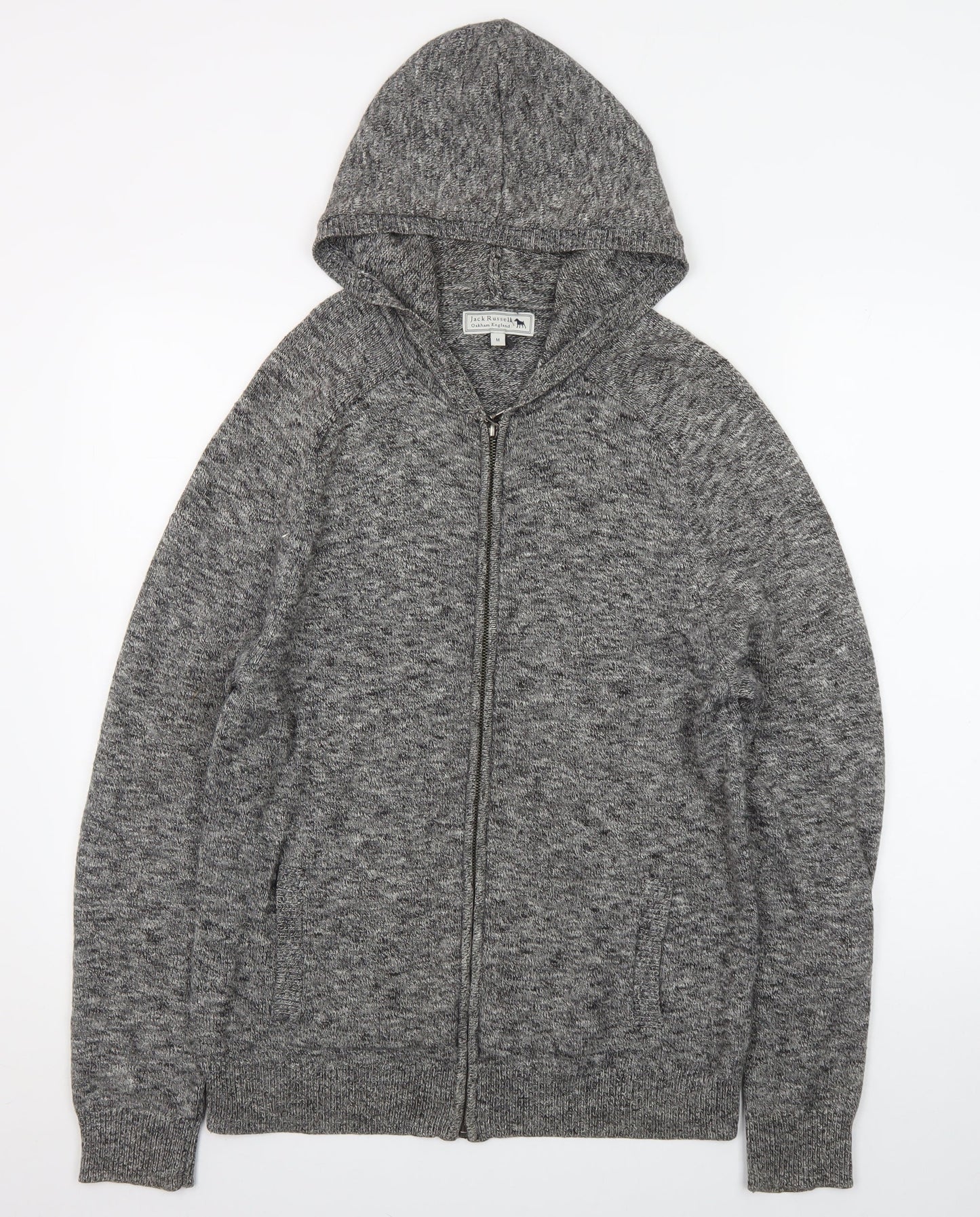 Jack Russell Men’s Grey Cotton Full Zip Hoodie M