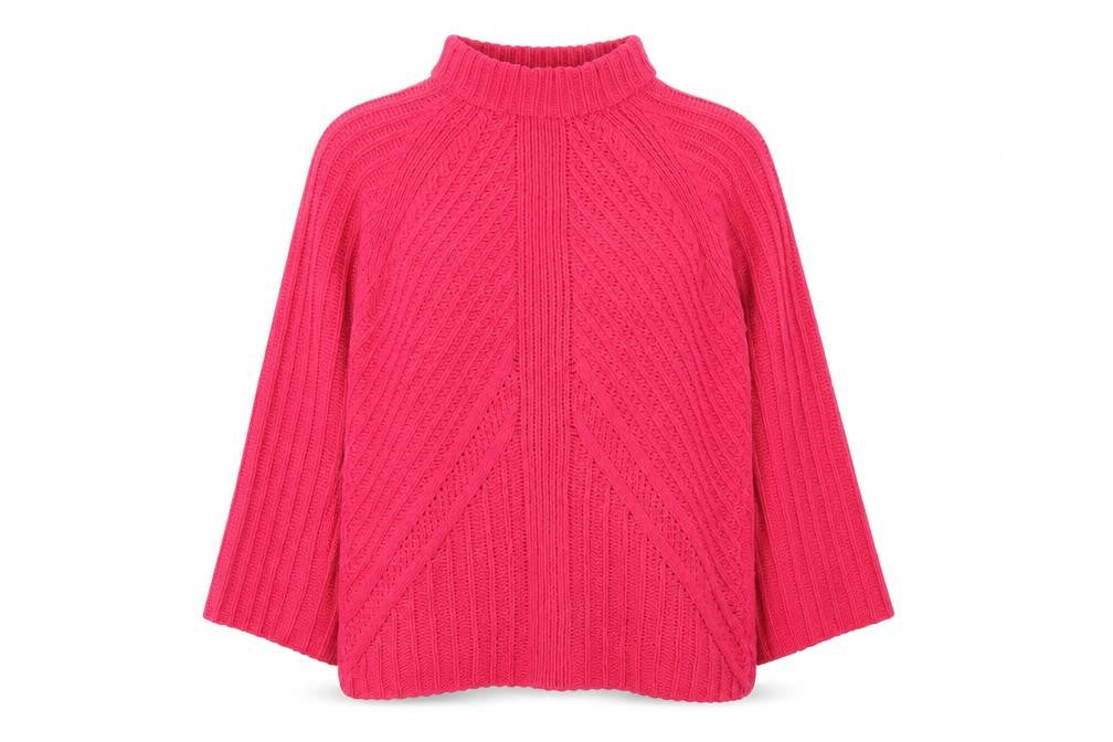 Saint Tropez Women’s Pink Mock Neck Knit Jumper Size M