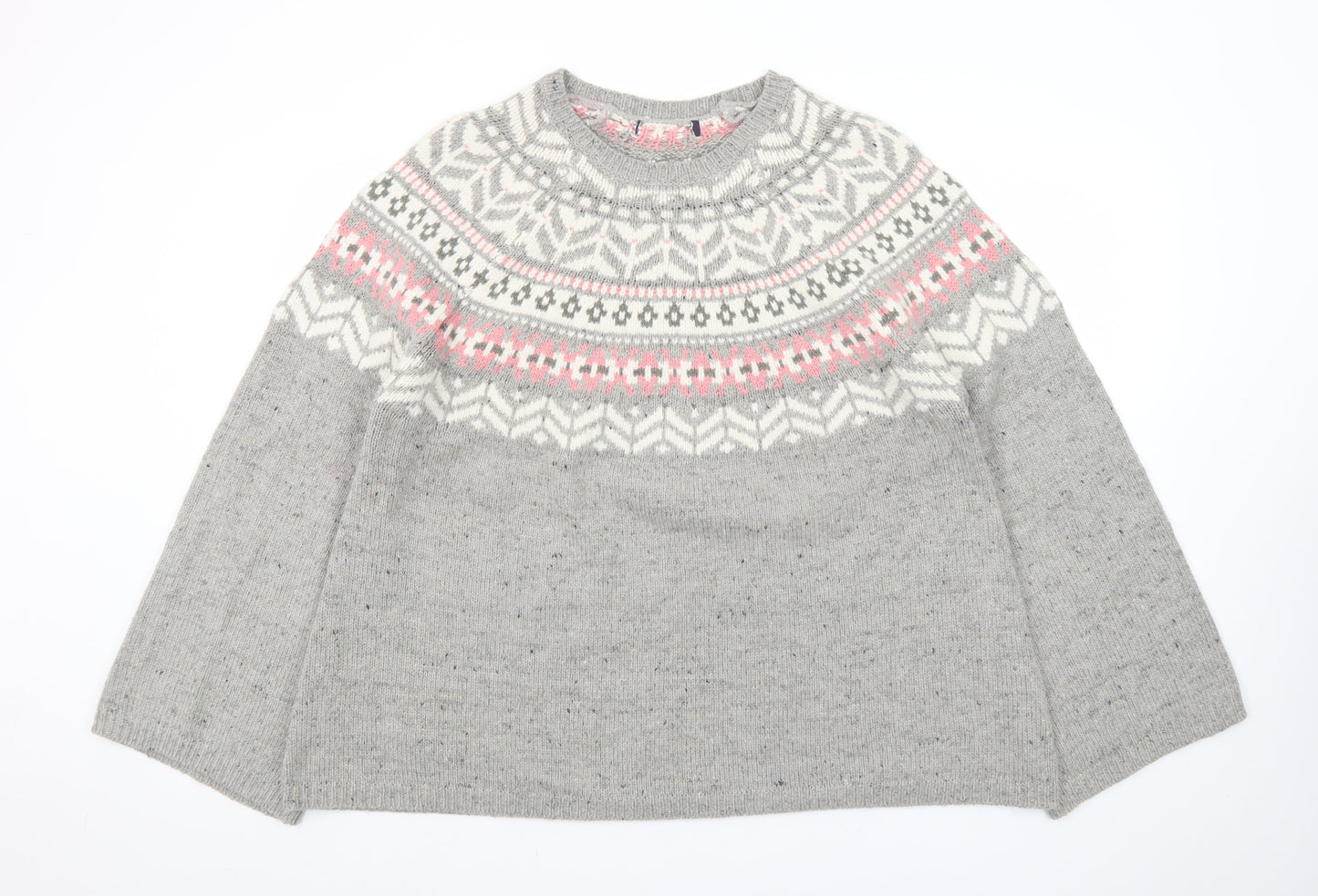 Marks and Spencer Women’s Grey Fair Isle Knit Jumper XL