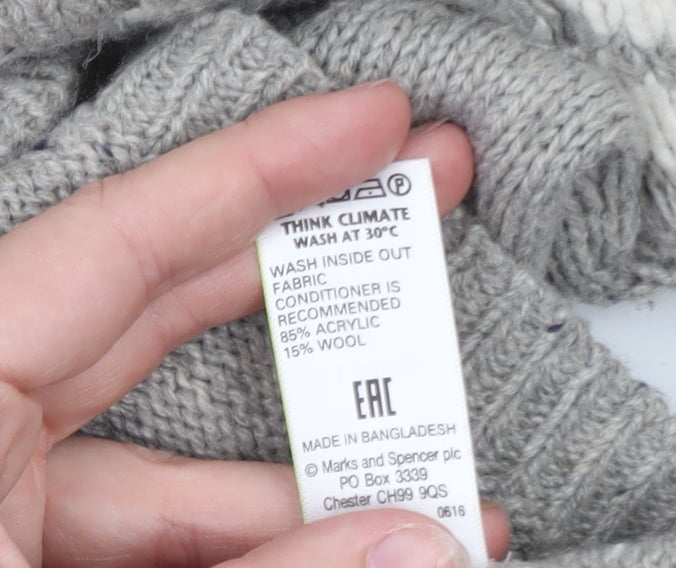Marks and Spencer Women’s Grey Fair Isle Knit Jumper XL