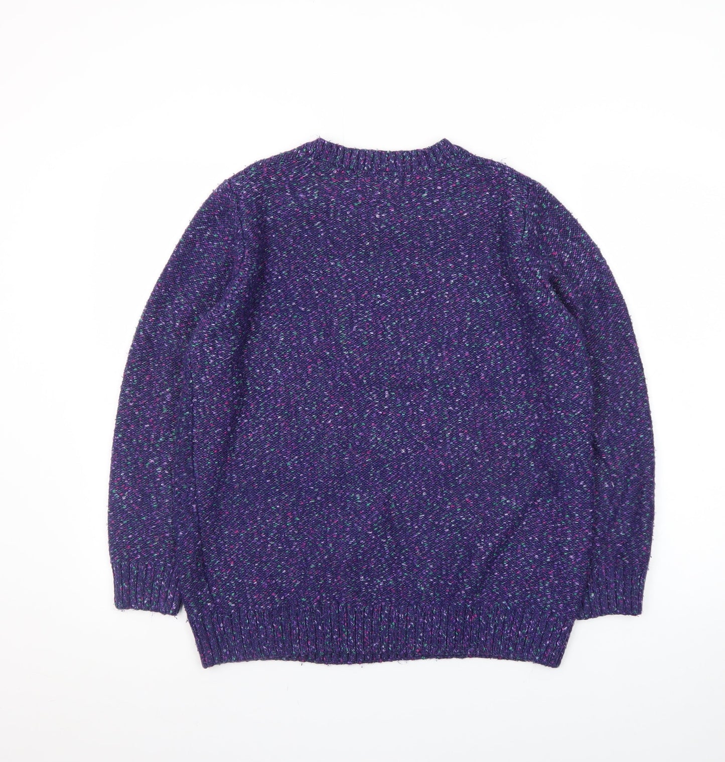 ISLE Women's Purple Cable-Knit Crew Neck Jumper Size 18-20