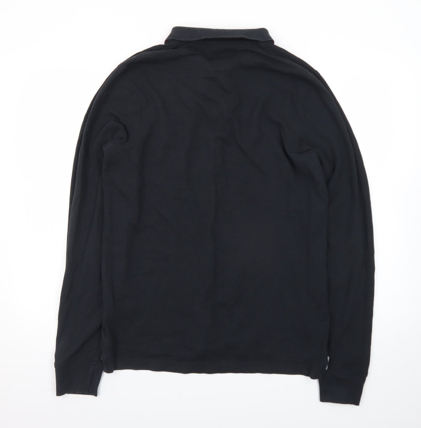 Tommy Hilfiger Men's Black Slim Fit Long Sleeve Polo Shirt Size L