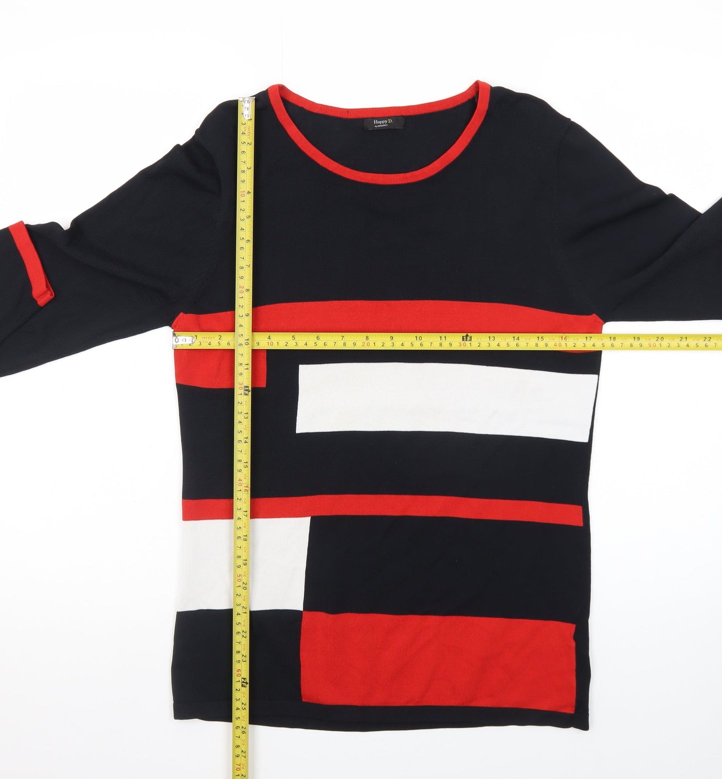 Happy D. by Damart Women’s Multicoloured Geometric Pullover Jumper Size S