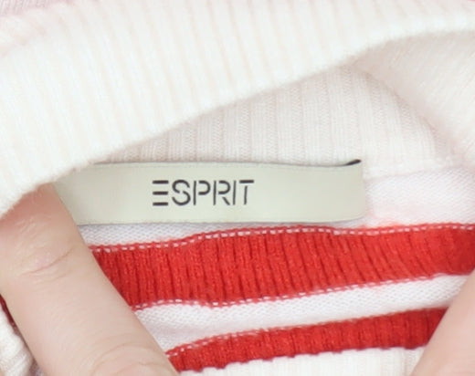 Esprit Womens Red Striped Roll Neck Jumper XS