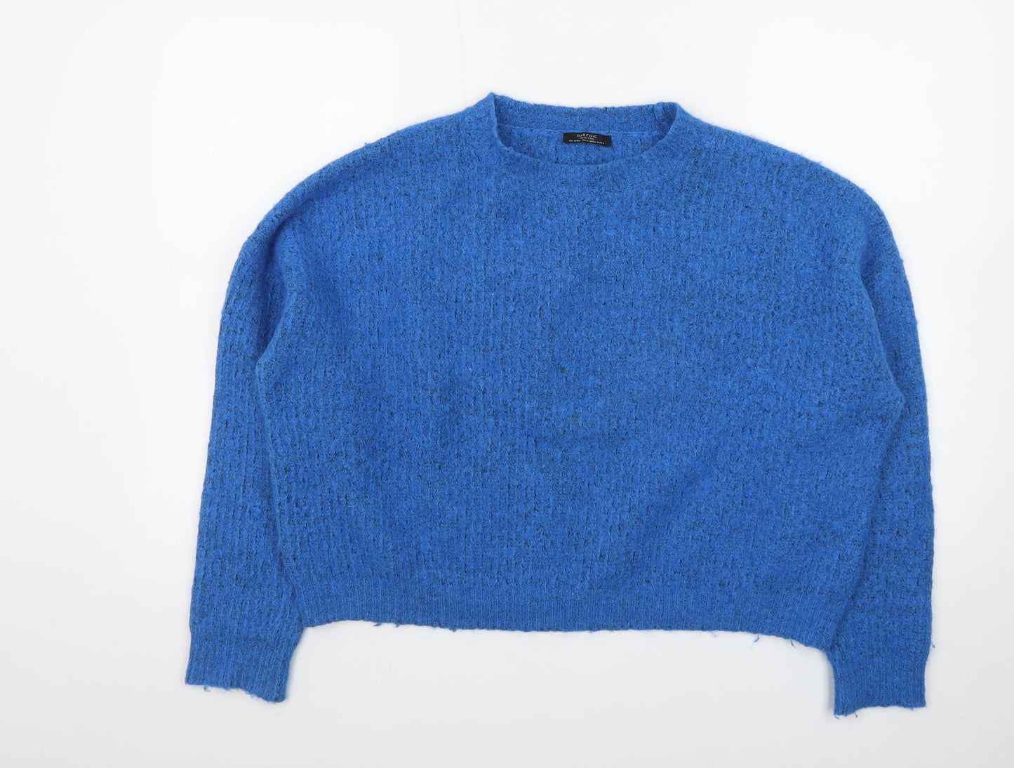 Parfois Women Blue Chunky Knit Relaxed Pullover Jumper One Size