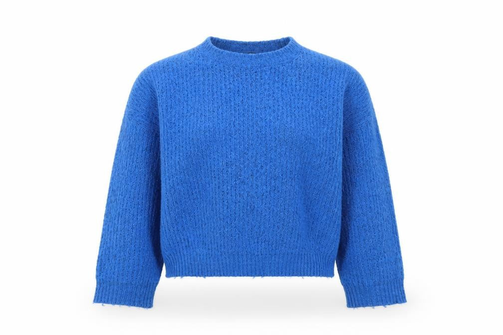 Parfois Women Blue Chunky Knit Relaxed Pullover Jumper One Size