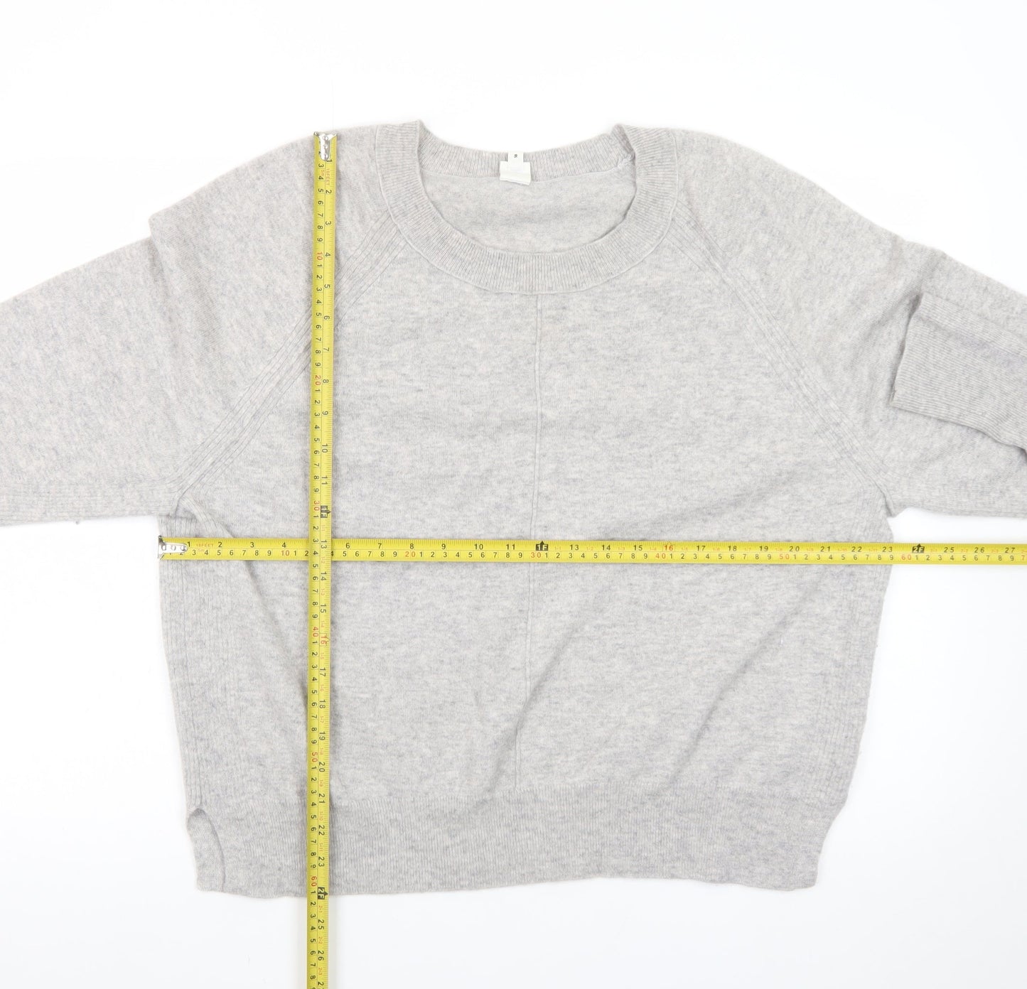 John Lewis Women's Grey Cashmere Pullover Jumper Size 16