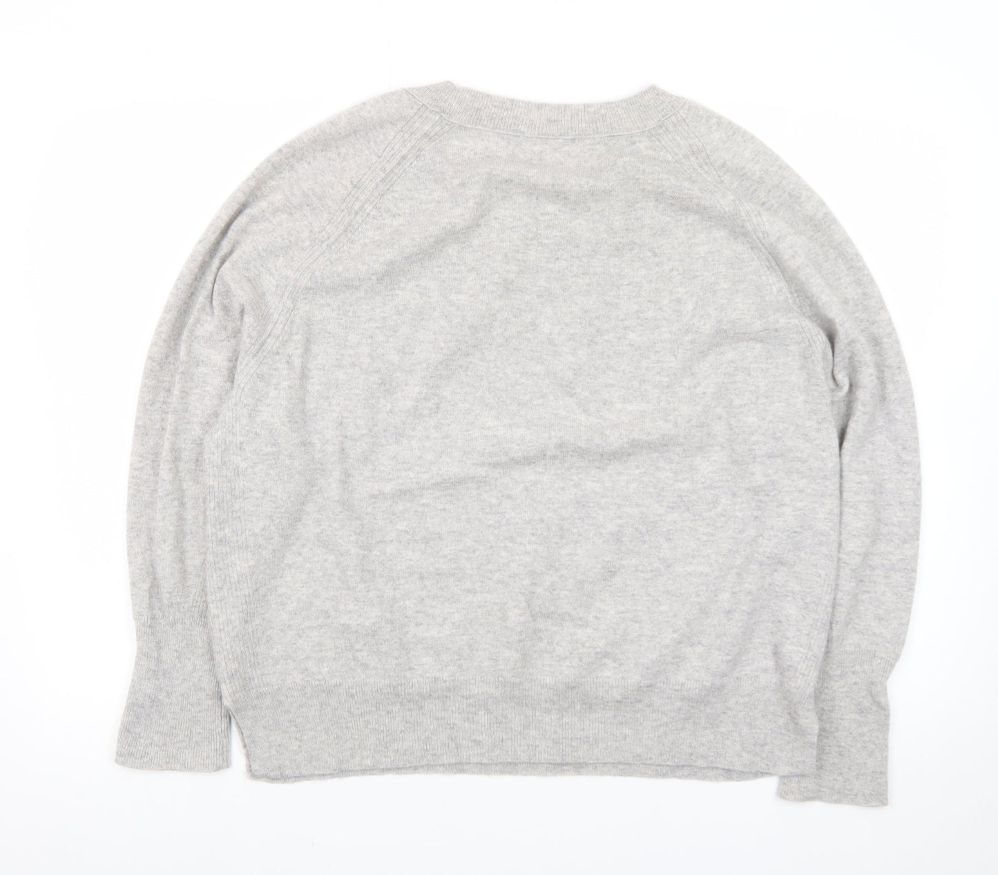 John Lewis Women's Grey Cashmere Pullover Jumper Size 16