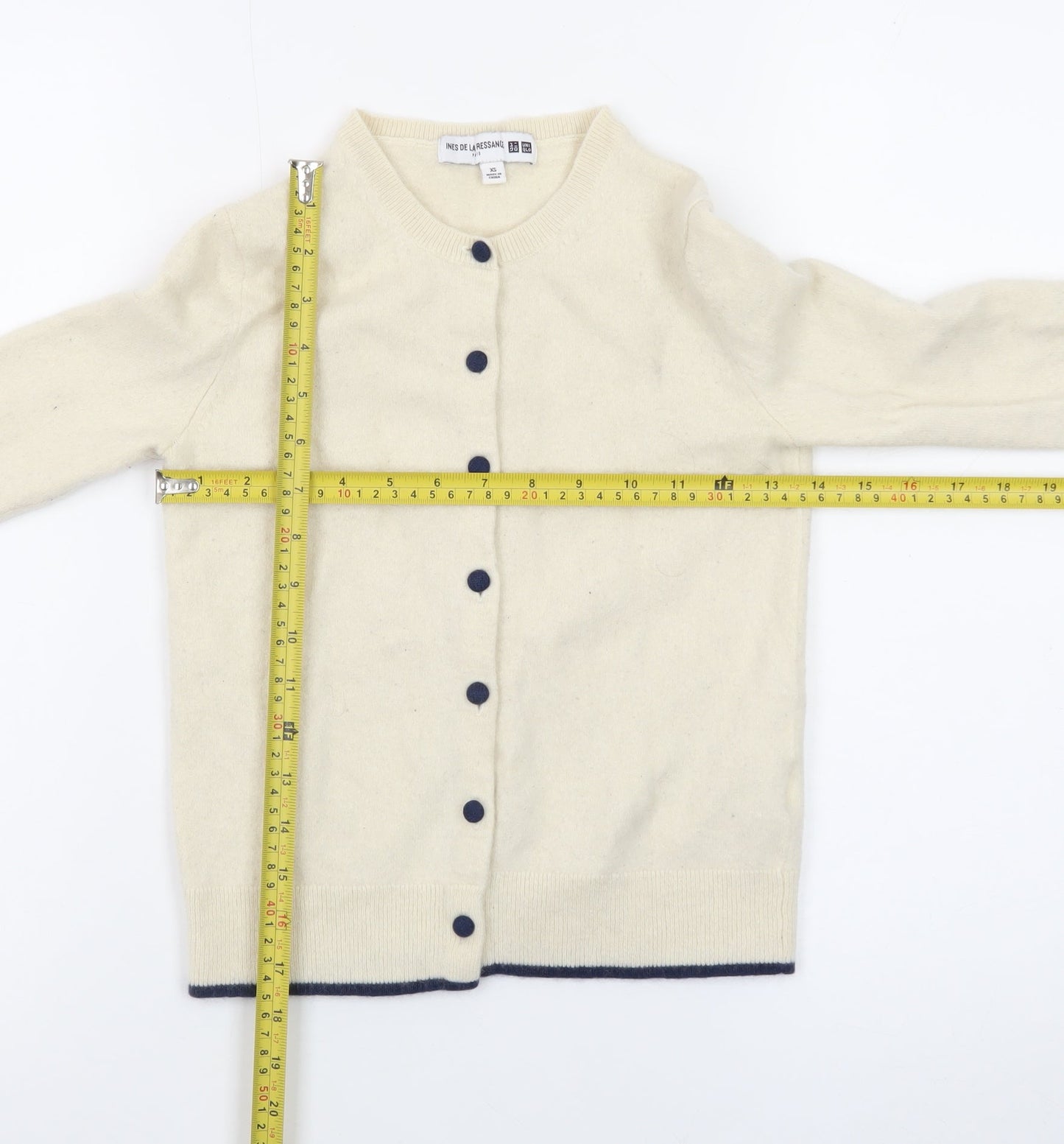 Ines de la Fressange Uniqlo Women’s Ivory XS Wool Cardigan
