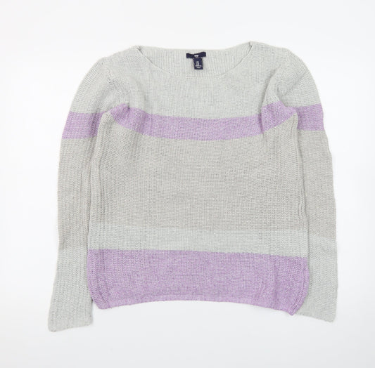 Gap Women's Multicoloured Striped Knit Pullover Jumper Size M