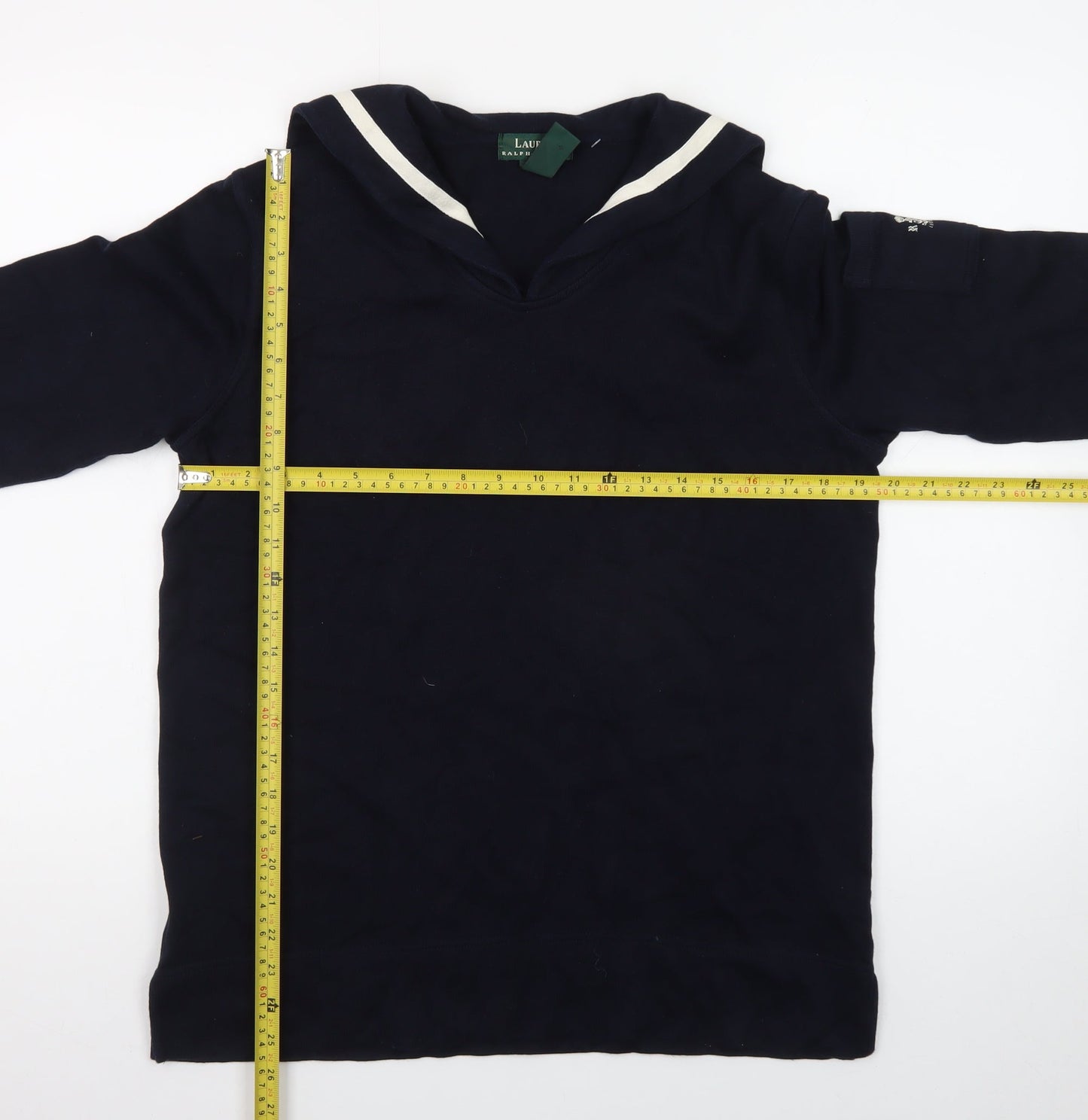 Lauren Ralph Lauren Women's Navy Cotton Pullover Sweatshirt S
