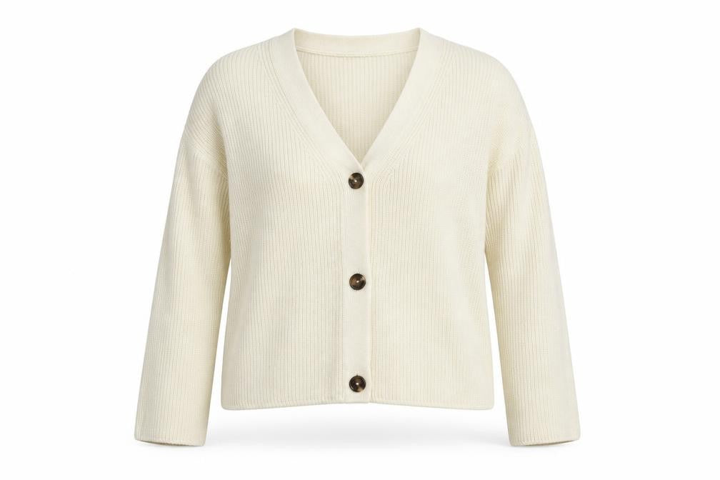 Marks and Spencer Womens Ivory XL Chunky Knit V-Neck Cardigan
