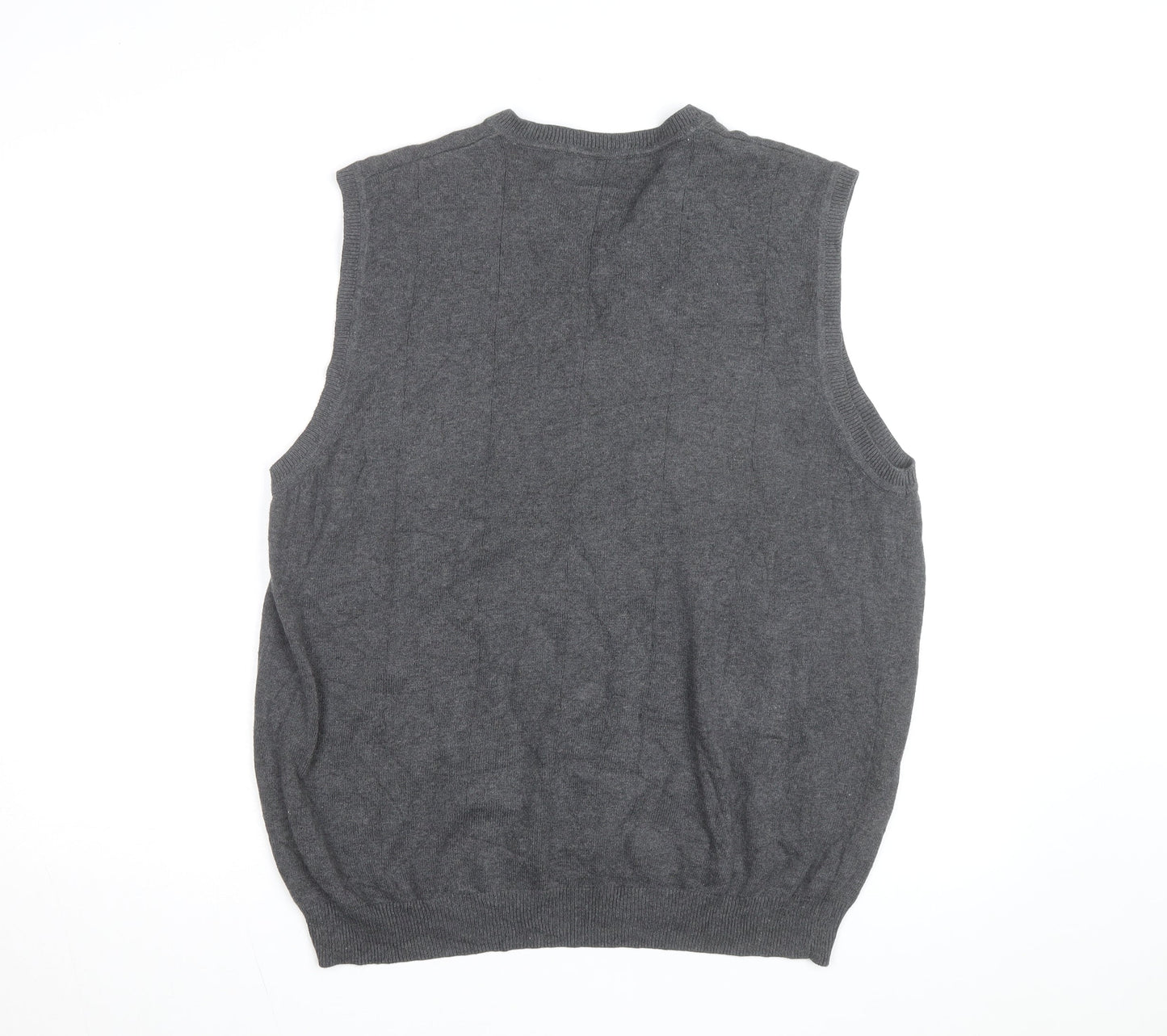 Van Heusen Men's Grey Cotton V-Neck Sleeveless Vest L