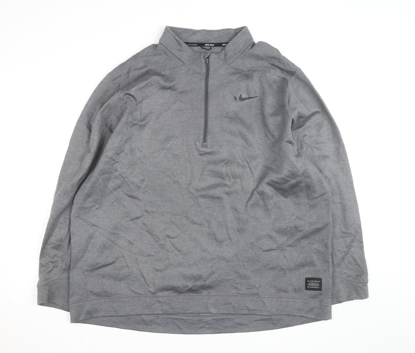 Nike Golf Men's Grey 2XL 1/4 Zip Polyester Activewear Jacket