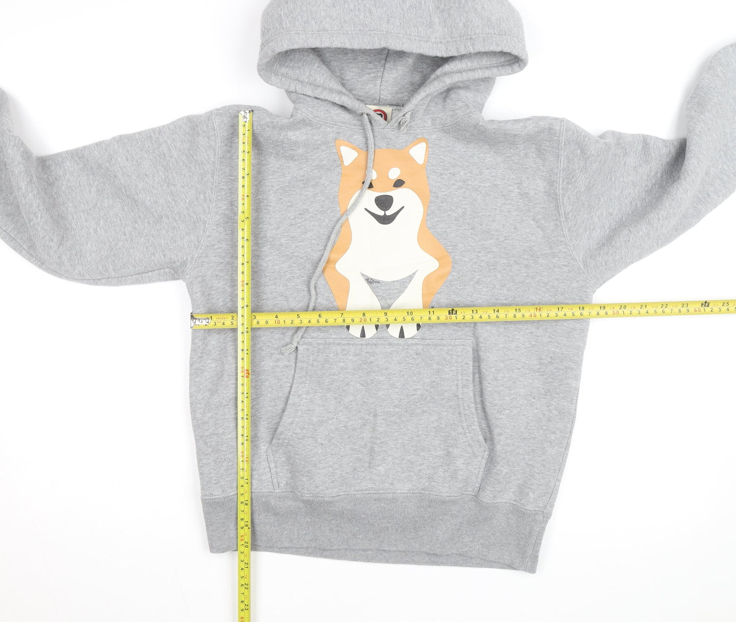 REDBROS Men's Grey Dog Graphic Pullover Hoodie Size S
