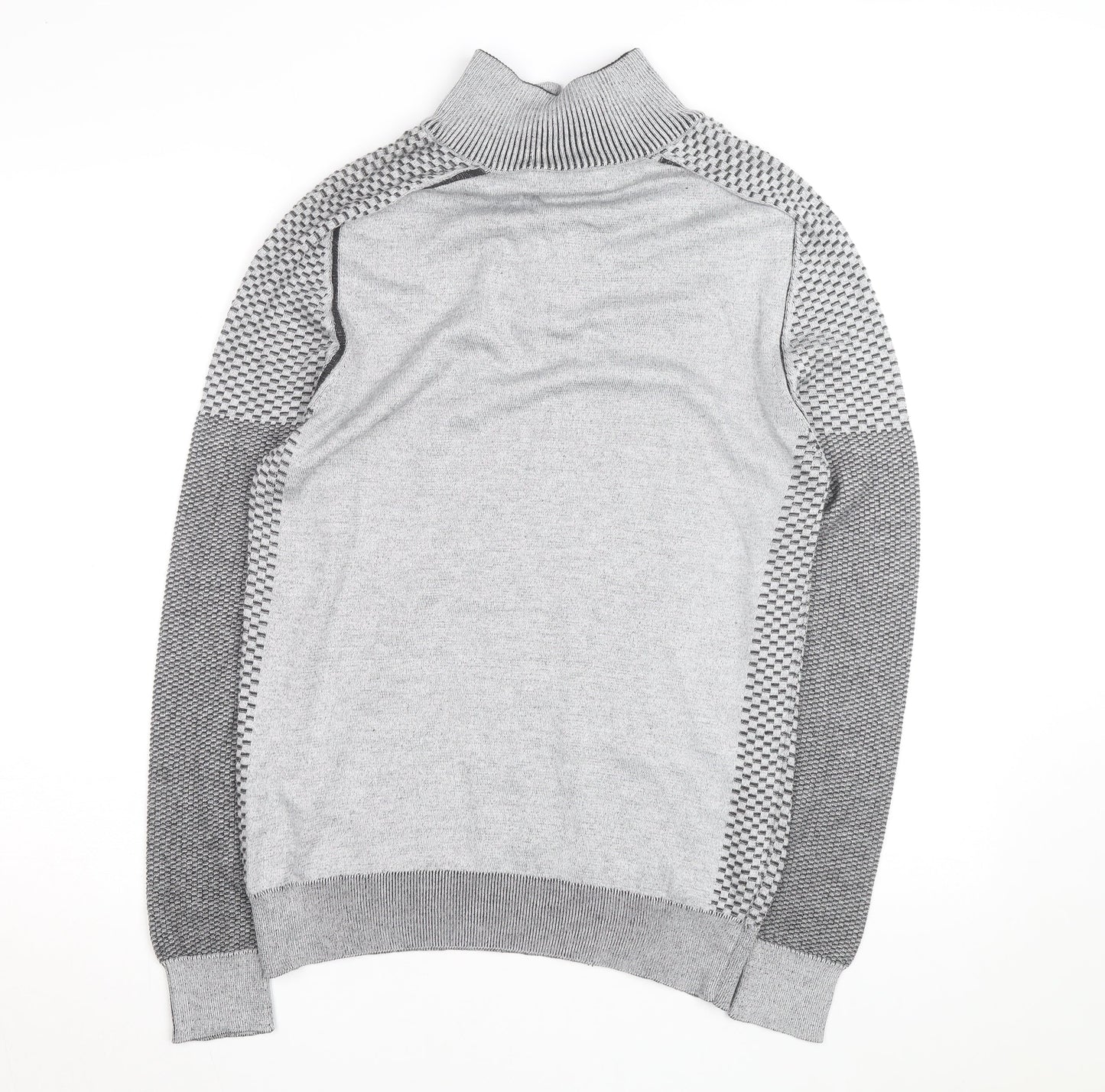 Enzo Di Capri Men's Grey XL Henley Knit Jumper Long Sleeve