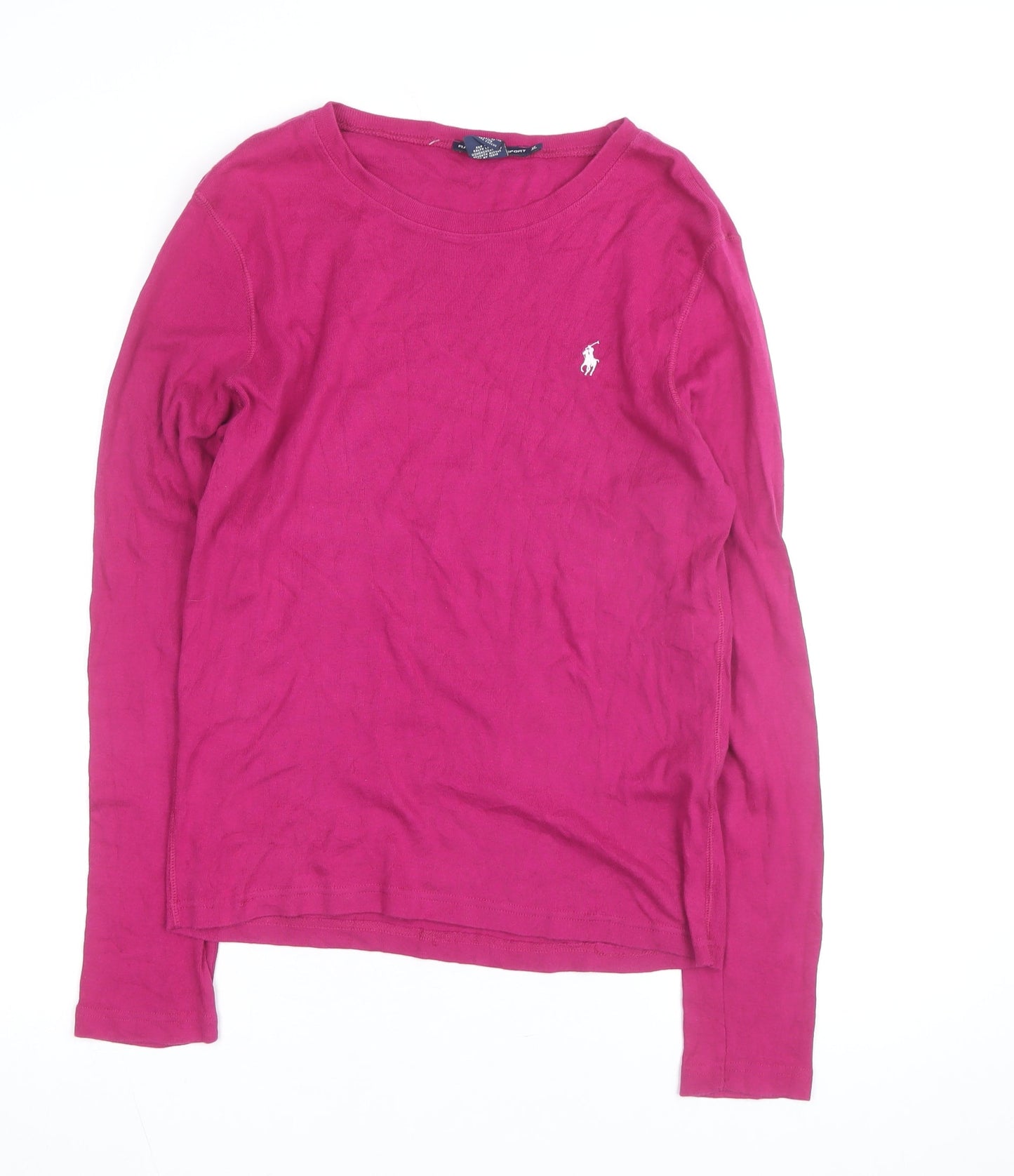 Ralph Lauren Men Pink Long Sleeve Cotton Crew Neck T-Shirt XL