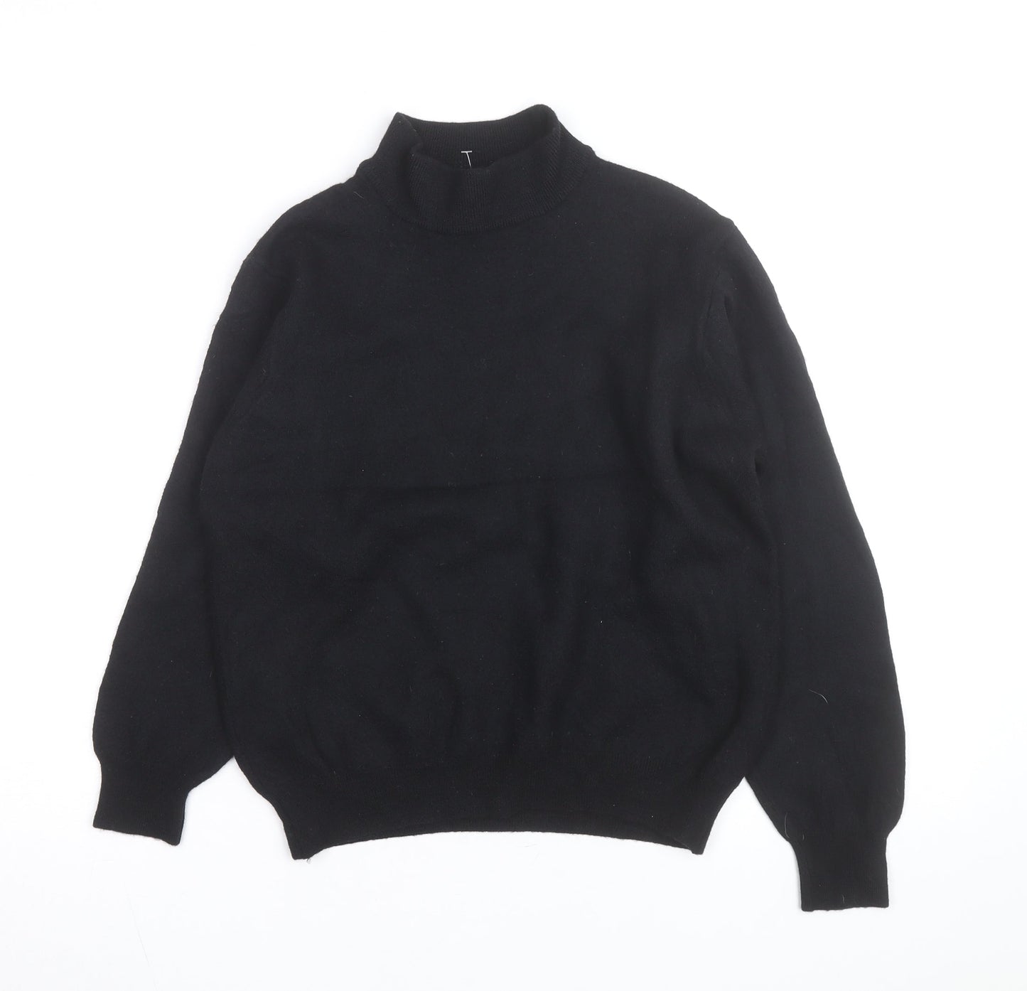 Brandini Women's Black Roll Neck Wool Jumper Size M