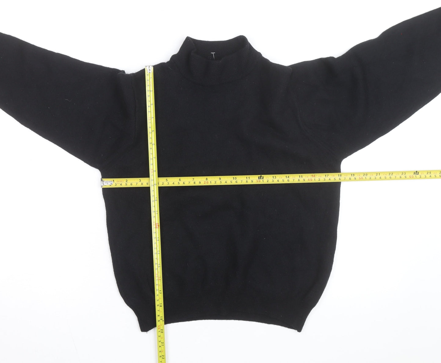 Brandini Women's Black Roll Neck Wool Jumper Size M