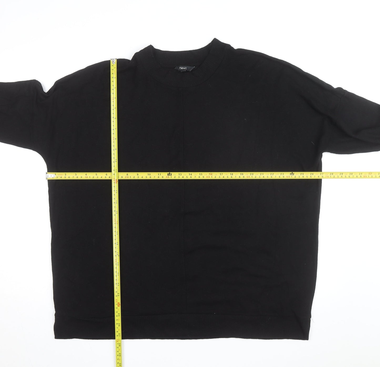 Next Men's Black XL Crew Neck Cotton Knit Pullover Jumper