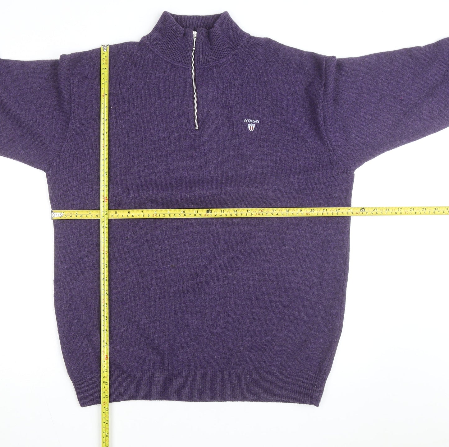 Otago Rugby Men’s Purple Wool 1/2 Zip Jumper XL High Neck