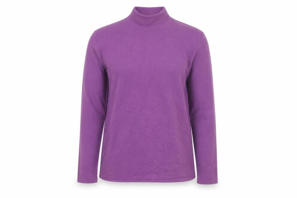 Geoffrey Beene Women's Purple Mock Neck Long Sleeve Cotton Jumper L