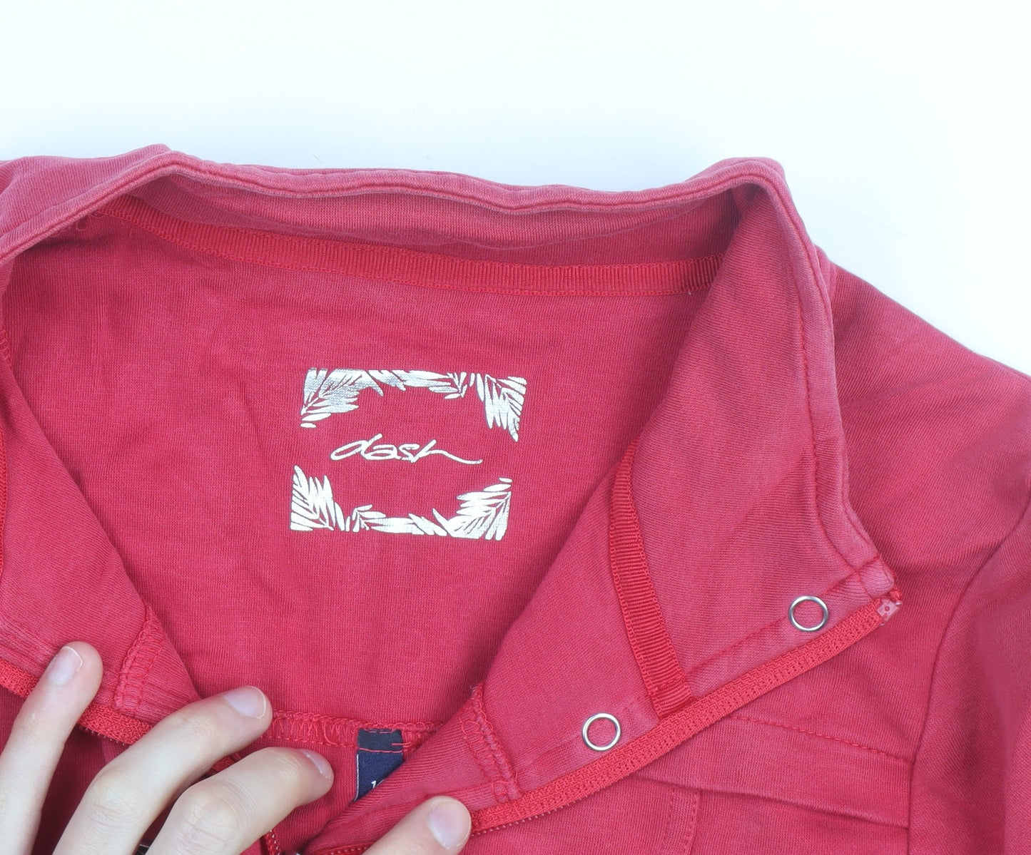 Dash Women Red Cotton Full Zip Lightweight Jacket Size 14