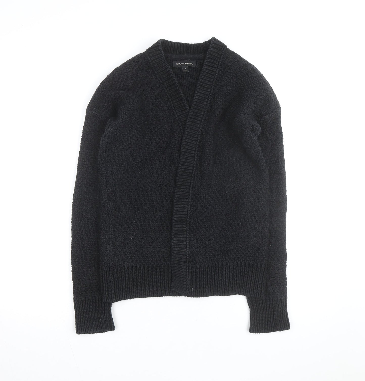 Banana Republic Women's Black Chunky Knit Wool Blend Cardigan S