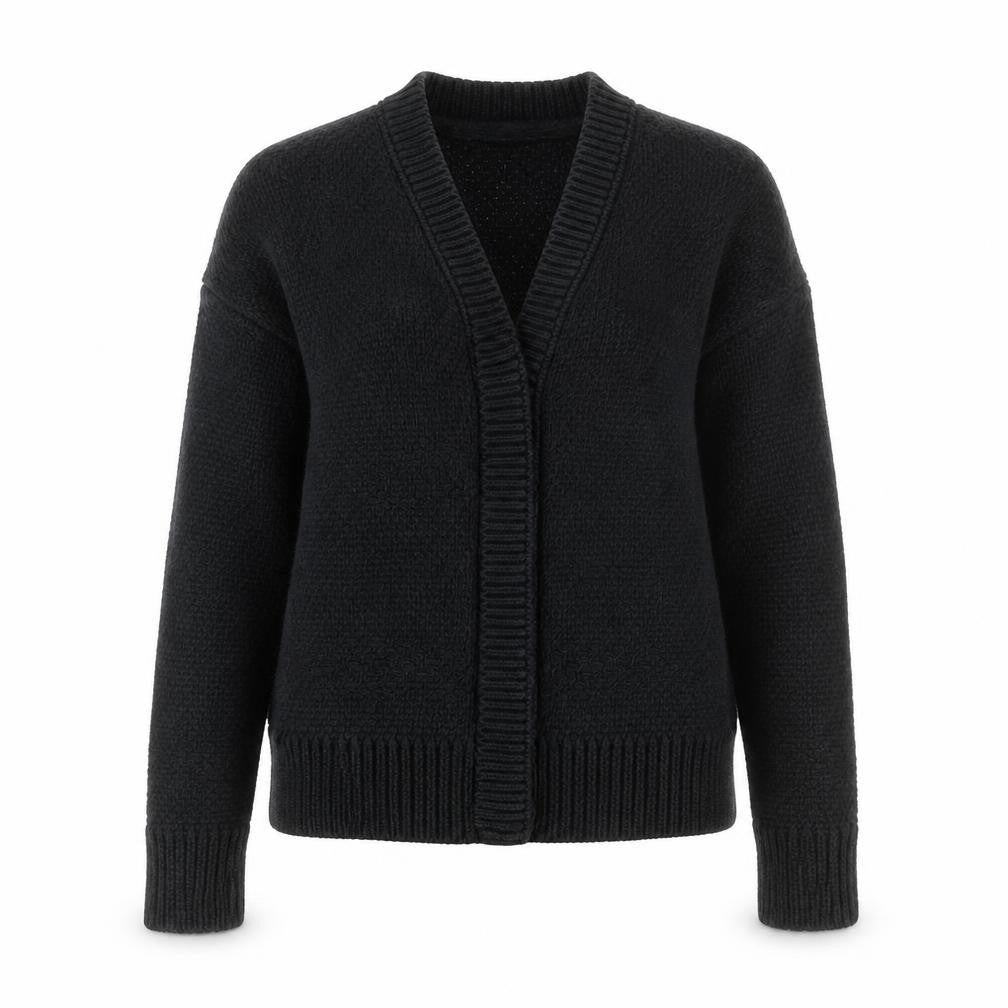 Banana Republic Women's Black Chunky Knit Wool Blend Cardigan S