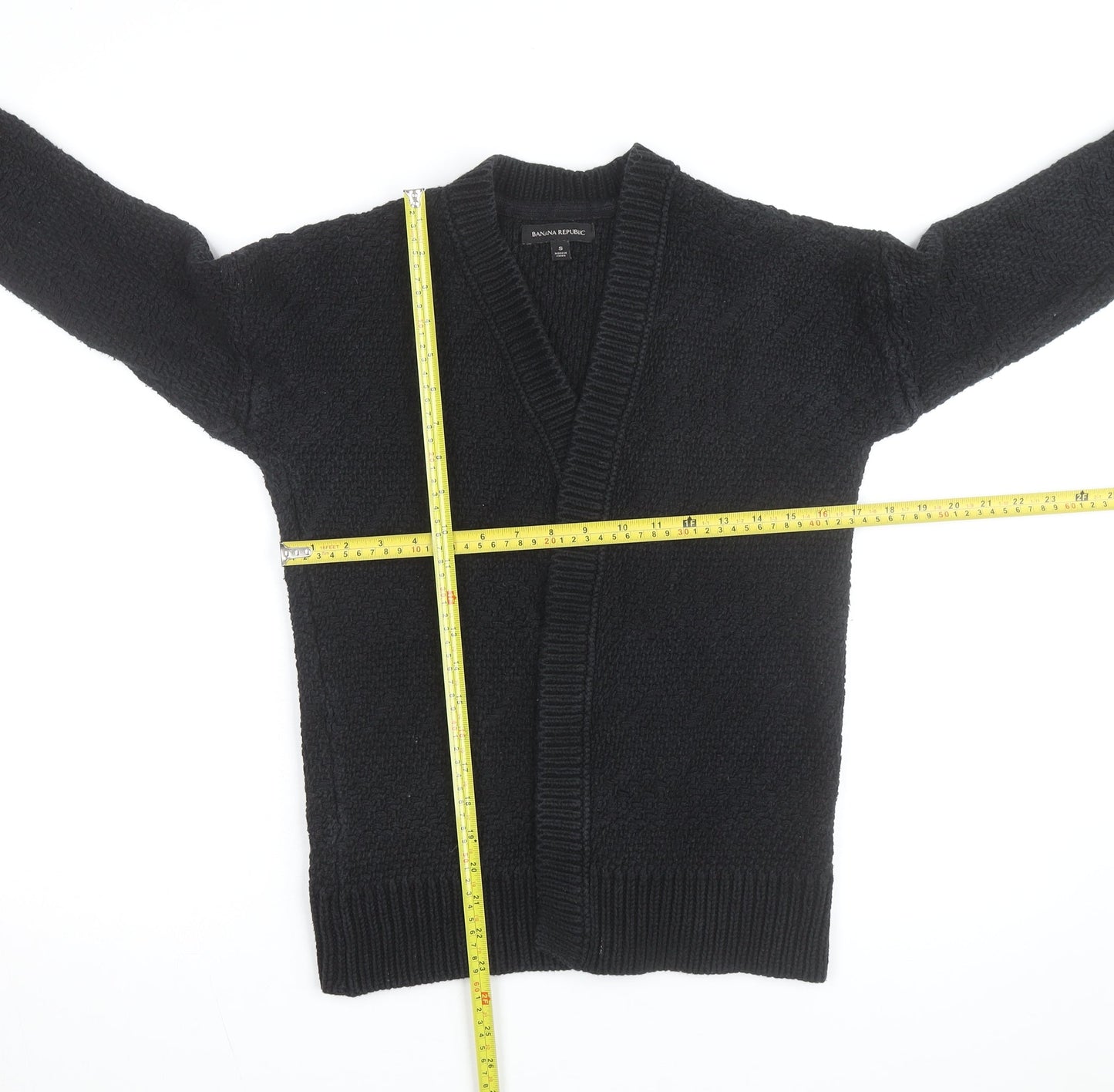Banana Republic Women's Black Chunky Knit Wool Blend Cardigan S