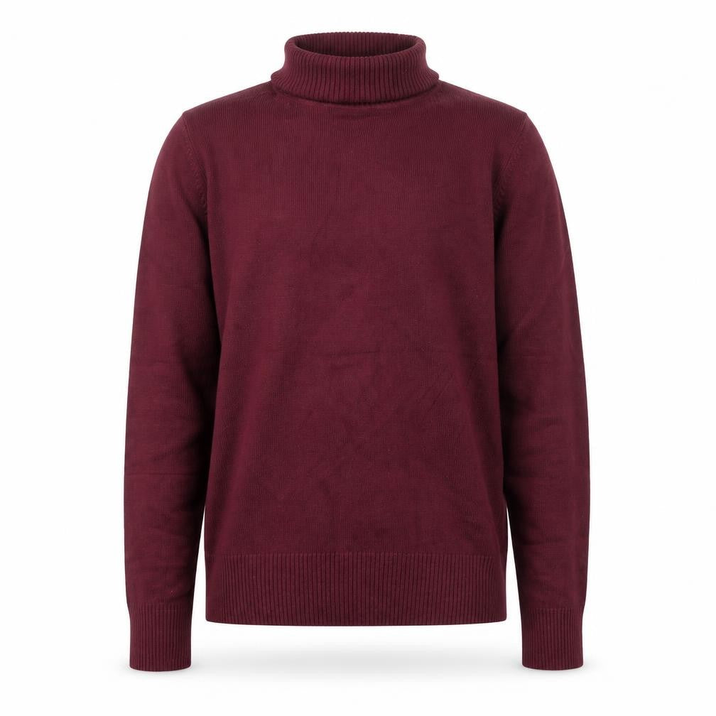 French Connection Men's Red Roll Neck Cotton Jumper Size M