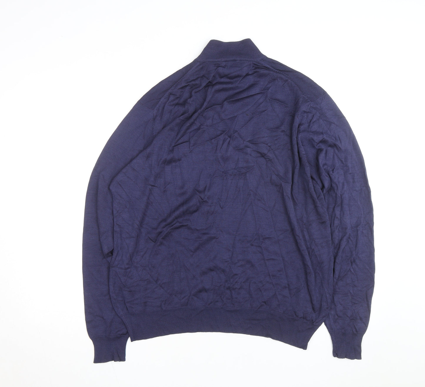 Jos. A. Bank Men's Blue Silk Roll Neck Jumper Size L